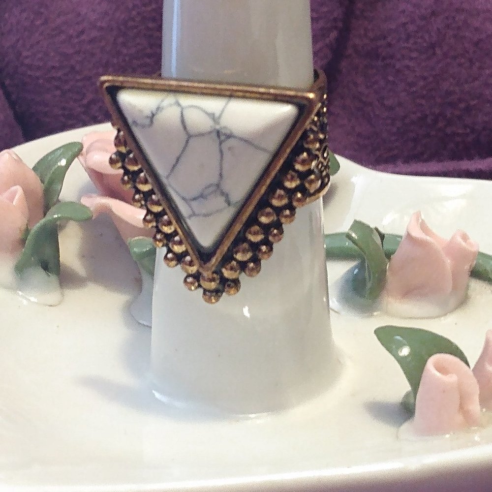 Triangle Faux Stone Ring